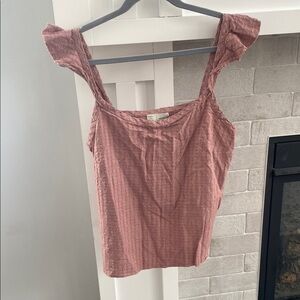 Anthropologie Saturday Sunday | Women's Dusty Rose  Pink Textured sleeveless Top